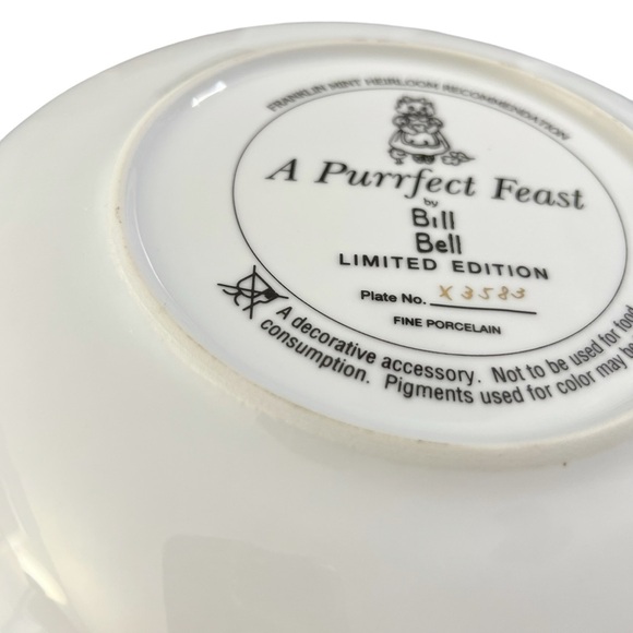 Franklin Mint Heirloom Bill Bell A Purrfect Feast Collector Plate - Picture 11 of 13